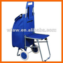 foldable shopping trolley bag with seat